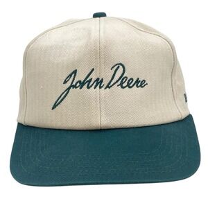 Vintage K-Products John Deere Snapback Hat Spell Out‎ Script 2002 Demo